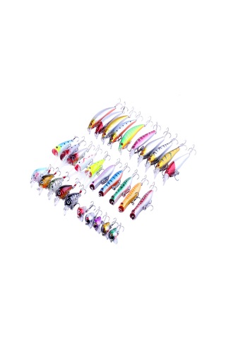 Hengjıa Heng Jıa-setl30 30 Adet Minnow Balıkçılık Cazibesi Seti 6 Modelleri Olta Takımı Plastik Sert Yem