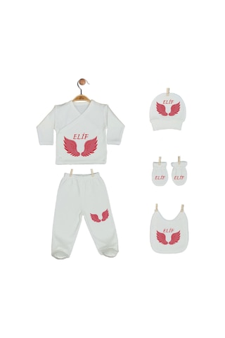 Pia Baby Gl 2205 İsme Özel Yastık Zıbın Set Krem