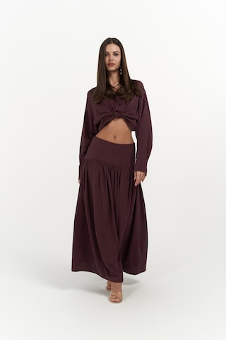 Mai Collection Mai Studios Co. Ginevra Bordo Gömlek Etek Takım Bordo
