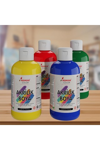 Lexroo Ana Renkler Akrilik Boya 4'lü Set 4x250gr