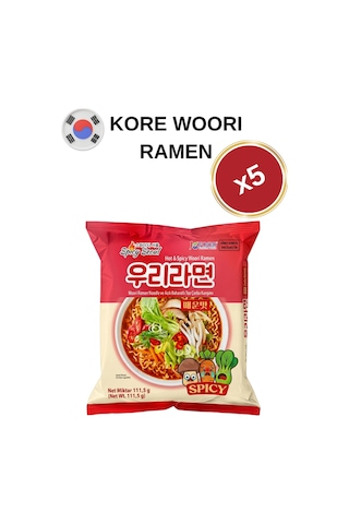 Woori Ramen Acılı Kore Ramen 5'li Paket