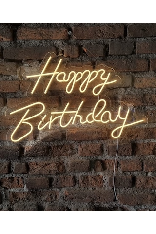 Happy Birthday Neon Led Duvar Aydınaltması Doğum Günü Yazısı