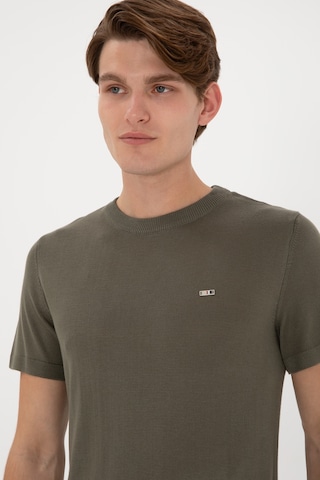 U.S. Polo Assn. Erkek Slim Fit Bisiklet Yaka Koyu Haki Tişört 50306456-VR111