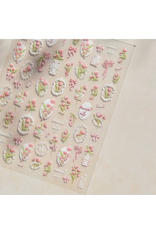 Flybuy Kurutulmuş Çiçek Şeftali Çiçeği Orkide Buket Renkli Metal Boncuklu Dekor Ms780