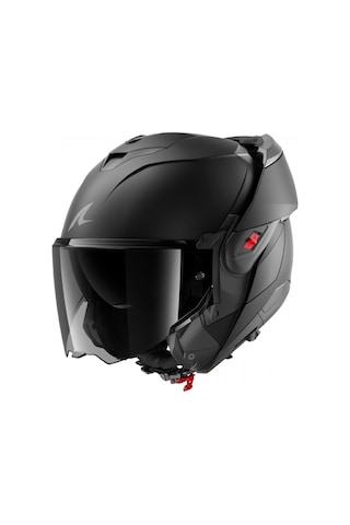 Shark Oxo Dark Shadow Mat Siyah Modüler Kask Renkli Cam Hediyelidir Mat Siyah
