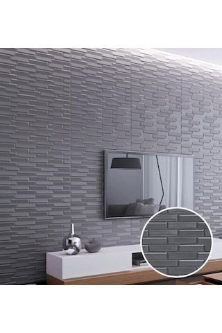 70x38cm 0,26m2 Ofis Salon Oda Gri Opak 3d Kendinden Yapışkanlı Duvar Kağıdı Paneli Nw65