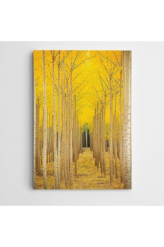 Sarı Ağaçlar Dekoratif Kanvas Tablo 70 X 100 Cm