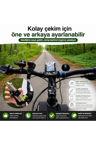 Aksiyon Kamerası Ve Telefonlar İçin Göğüs Bandı 360 Derece Dönebilen Siyah
