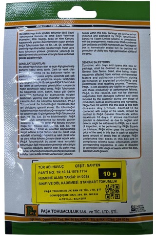 Paşa Havuç Tohumu 10 Gr