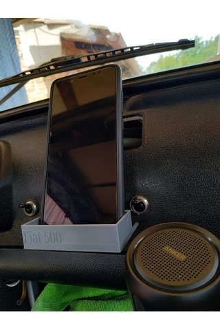 Fiat 500 Saklama Kutusu Telefon Tutacağı Siyah