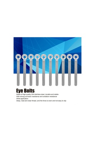 Yifomall 10 Adet M6x60 304 Paslanmaz Çelik Gözlü Cıvata, Dayanıklı Ve Korozyona Karşı Koruma Sağlayan Bağlantı Elemanı