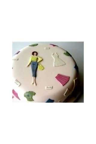 Patchwork Fashion Kız Pasta Süsleme Kalıbı 12,5x3,5 Cm Diğer