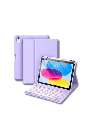 Apple Uyumlu iPad  11. Nesil A16 Çipli 2024 2025 Klavyeli Tablet Kılıfı Klavye + Stand