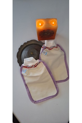 Eker-mor Biyeli Hızlıgiy Kese Seti-2 Adet Kese-lastikli Kese