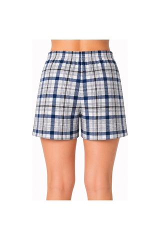 Yasar Underwear Kadın Ekose Şort Pijama Altı Kurdele Detaylı Lastikli Bel Rahat Kesim Gri,lacivert Gri,lacivert