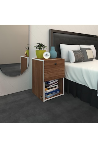 Kenzlife Komodin İzumi Cvz 60 39 39 Komidin Kitaplık Ayakkabılık Kapaklı Arkalıklı Beyaz