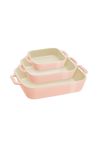 Staub Seramik Fırın Kabı Seti 3'lü Pembe Diğer