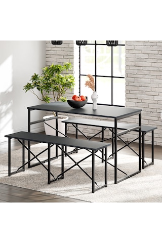 Masa Takımı Bench Bank Masa Seti 120x60 Masa Mutfak Masası Yemek