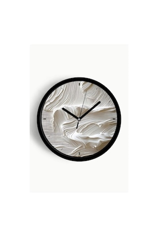 Soyut - Bohem Modern Duvar Saati - 30cm - Önü Camlı Siyah Kasa - Sessiz Mekanizma-jh0802 Siyah