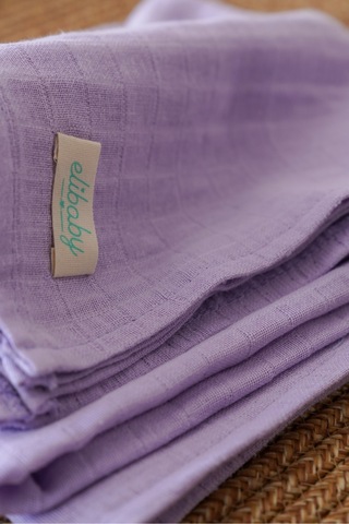 Organik Pamuk Çift Katlı Müslin Örtü Lavanta 75x85 CM Lavanta