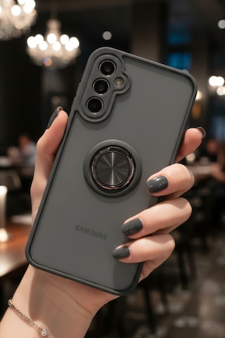 Samsung Galaxy A24 4g İçin Kamera Korumalı Yüzüklü Kılıf - Leke Tutmaz Mat Ve Dayanıklı Yapı