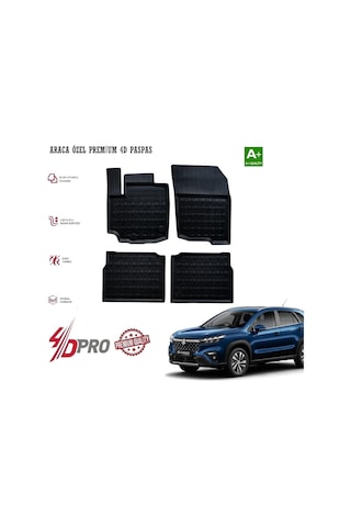 Suzuki S Cross 2022 2023 2024 2025 2026 2027 4-d Havuzlu Kauçuk Paspas Siyah