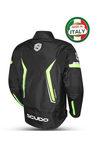 Scudo Roma 4 Mevsim Erkek Motosiklet Ceketi Siyah/sarı