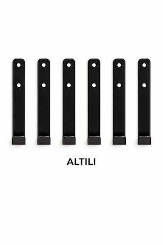 Metal Duvar Askısı Tekli Siyah - 6 Adet