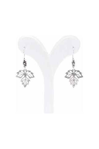 925 Ayar Gümüş Çınar Yaprağı Telkari Küpe