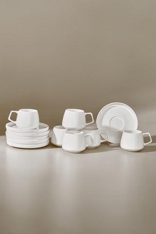 Karaca Streamline Saturn 6 Kişilik Kahve Fincan Takımı 100 Ml Beyaz