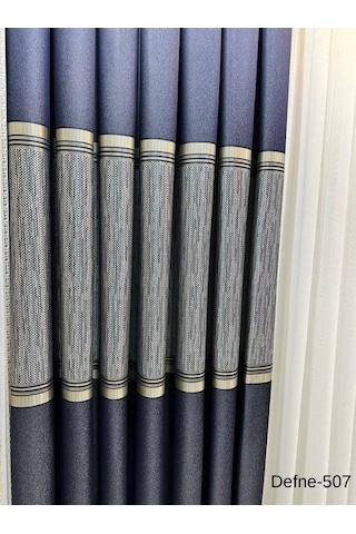 Nivemeshome Defne Lacivert Ft614166 V-507 1/3 Sık Pileli Fon Perde Apm Lacivert