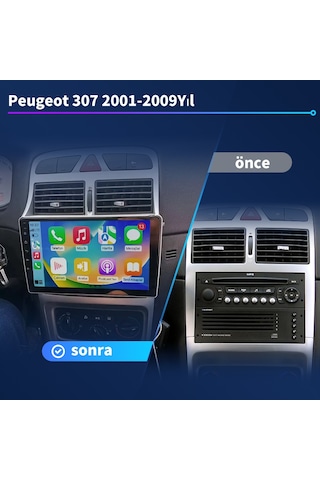 Peugeot 307 2001-2009yıl Carplay 9inç 2/32gb Multimedya