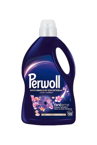 Perwoll Çiçek Cazibesi Koyu Renkler için Sıvı Çamaşır Deterjanı 200 Yıkama 4 x 2750 ML