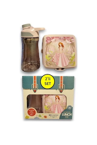 2'li Premium Beslenme Kutusu Ve 530 Ml Su Matarası Pembe Diğer