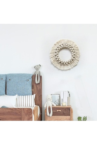 Besthome1 El Yapımı Bej Norveç Stili Örgü Duvar Battaniyesi, Yatak Odası/oturma Odası Dekorasyonu, Kompakt Z150e Boyutu