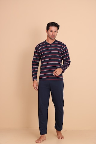 Redline Brink Regular Siyah Erkek Uzun Kol Pijama Takımı Mor