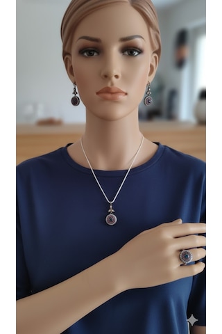 Yakut, Zümrüt Ve Zirkon Set Bronz