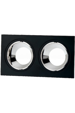 Maxled Sıva Altı Gu 10 Duylu İkili Siyah Platin Dekoratif Spot Kasa Mx 2014