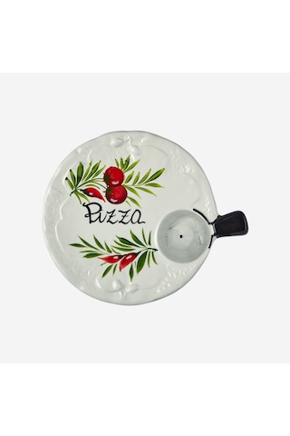 Beyaz Seramik Pizza Tabağı 22 Cm