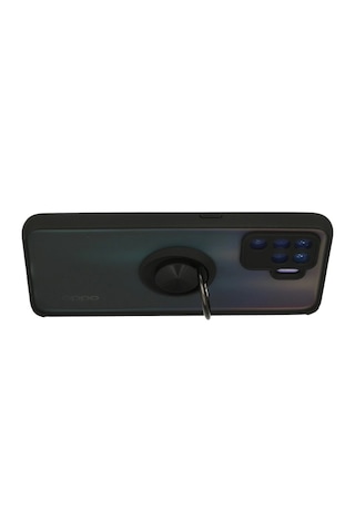 Gld-spt- Newface Oppo Reno 5 Lite Kılıf Montreal Yüzüklü Silikon Kapak - Siyah