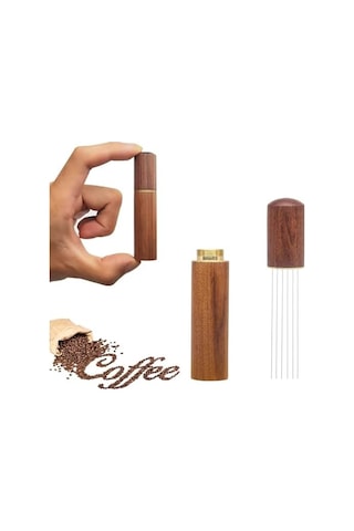 Xspring Espresso Kahve Karıştırıcı, Espresso Dağıtımı İçin Profesyonel Kahve Karıştırma Wdt Aracı, El Tampers Karıştırma Aracı Doğal Ahşap Saplı İğne Tipi Dağıtıcı