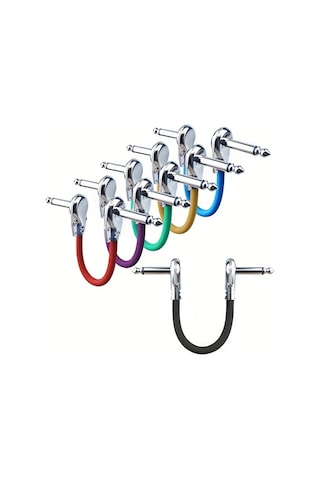 Fochsia Gokko 6 Parça 6 İnç Kaliteli Gitar Kablosu Gürültü Önleyici Dayanıklı Bakır Çok Renk Seçenekli