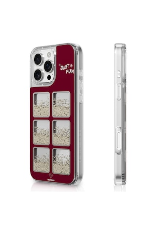 Apple iPhone Uyumlu 16 Pro Max Kılıf Aynalı Ve Boncuklu Tasarım Youngkit Spirit Serisi Kapak Mürdüm