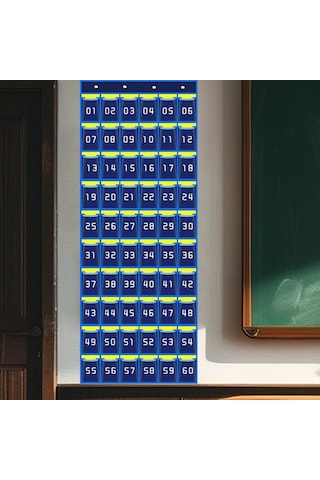 Suntek Sınıf Telefon Tutucu Kılıfı Malzemeleri Saklama 60-ızgara Mavi