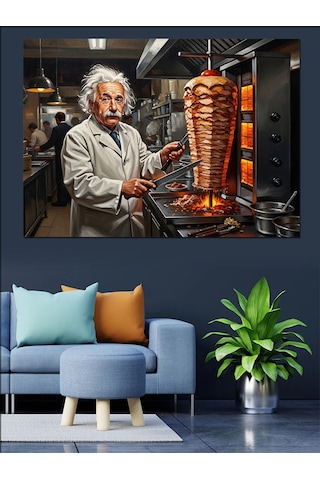 Ahşap Tablo Döner Ustası Einstein Portresi