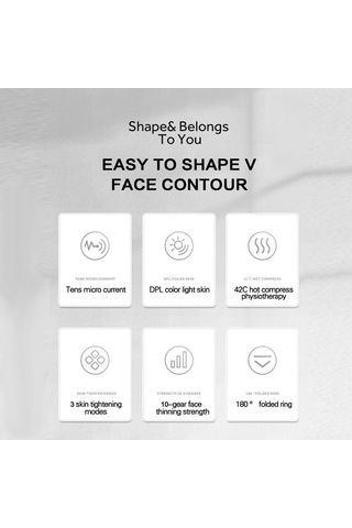 Artfulabode Yüz V-yüz Ve Terapi Sıkılaştırma Şekillendirici Mikroakım, Masaj Led Isıtmalı Geeroyoo Cihazı: Beyaz Pz Beyaz