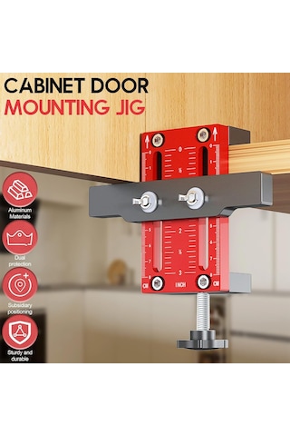 Wezone Alüminyum Kapı Montaj Konumlandırıcı - Dolap Ve Çekmecelik Kapılar İçin Hassas Ölçüm Ve Delme Aracı, 10-60 Mm Aralığı, Kırmızı