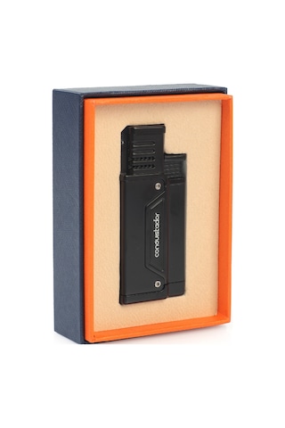 Conquistador Tek Torch Pürmüz Siyah Delicili Metal Puro Çakmağı Cnq-035