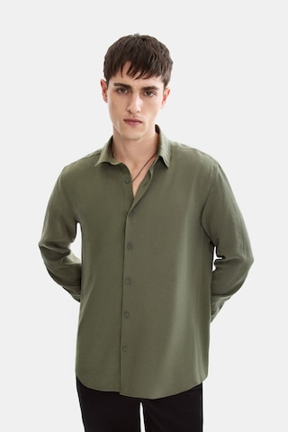 Backandbond Yeşil Normal Yaka Comfort Fit Casual Gömlek