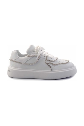 Bambi Beyaz Hakiki Deri Kadın Sneaker K01480136703 Beyaz